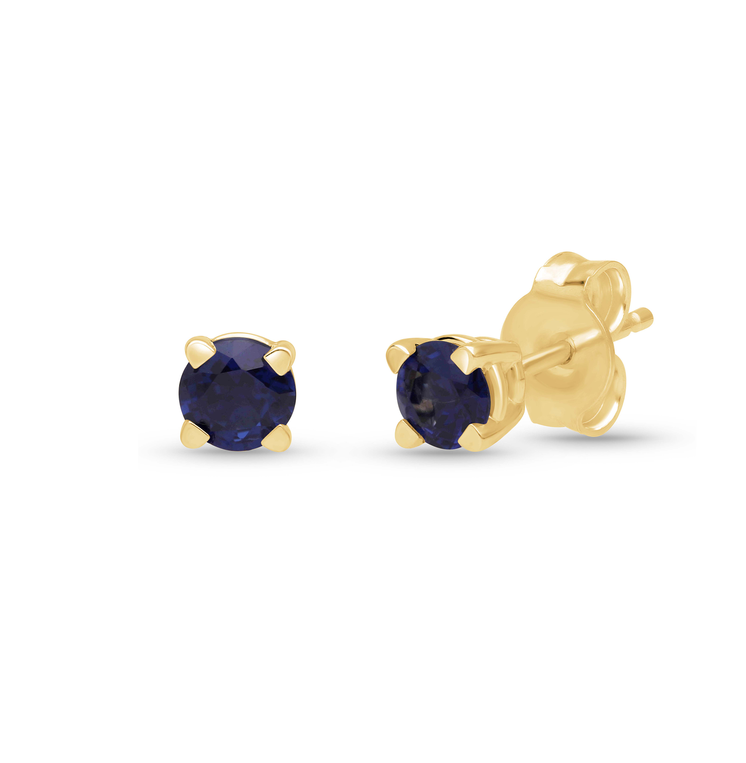 Sabel Collection Yellow Gold Blue Sapphire Stud Earrings